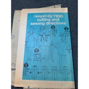 Simplicity 7895 Vintage Sewing Pattern 1960s Womens Dresses Size 9 uncut